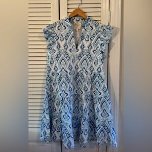 NWT Sail to Sable Sky Ikat Tiered Minidress
